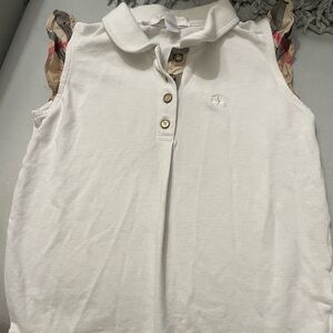 Burberry flutter sleeve girls white shirt